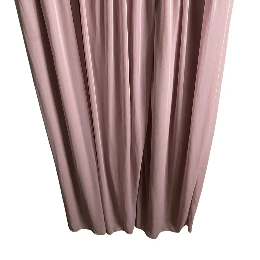 David's Bridal Women’s Rose Gold One-Shoulder Floral Print  Bridesmaid Dress - Picture 4 of 10